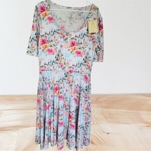 Little snuggles Floral Castle Print Midi Dress